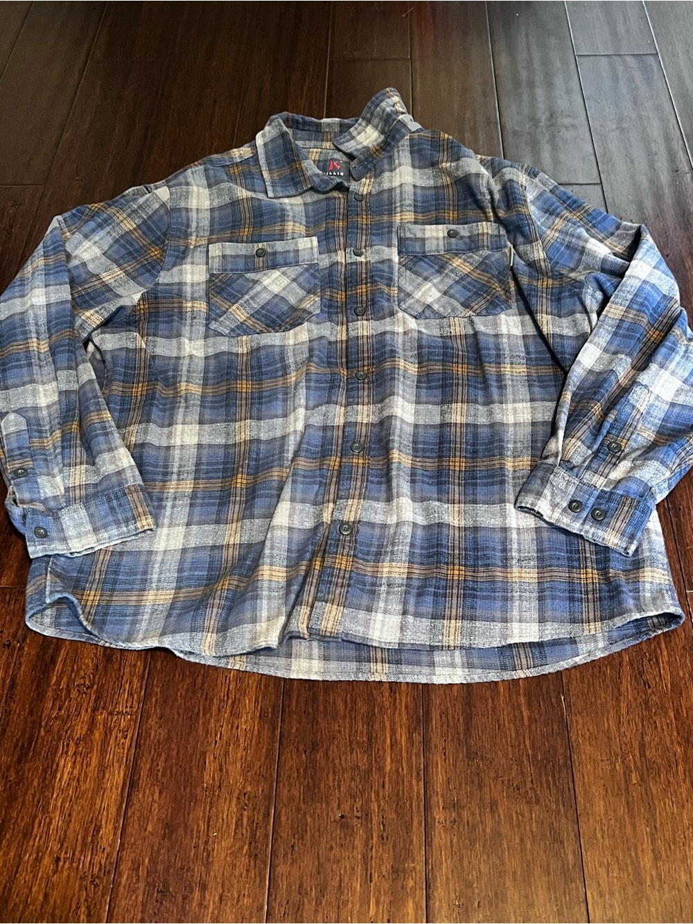 killik Blue and Gray Plaid Button-Down Shirt